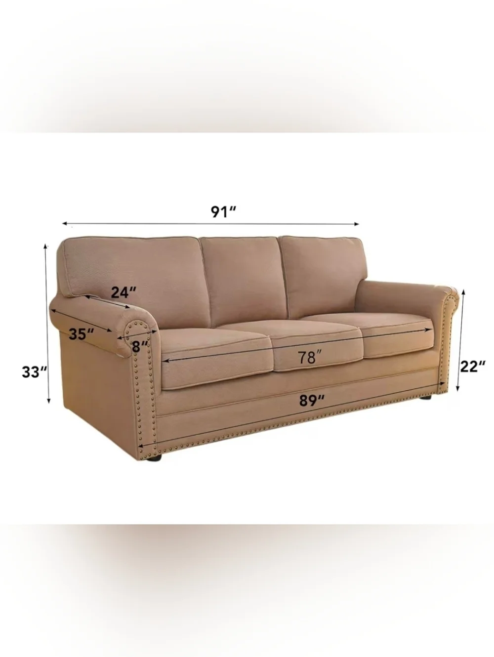 Classic Stretch Waterproof Oversized Sofa Slipcover in Cream
